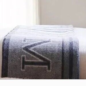 Anthropologie -  Faribault - M - Monogram Wool Blend Throw Blanket NEW
